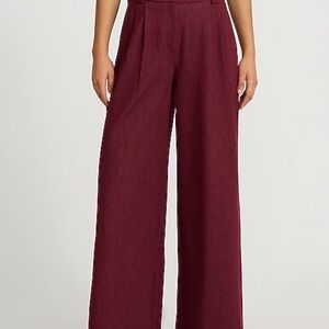 Express Heathered Stretch Twill High Waisted Relaxed Trouser